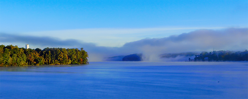 fog over Lake Wylie